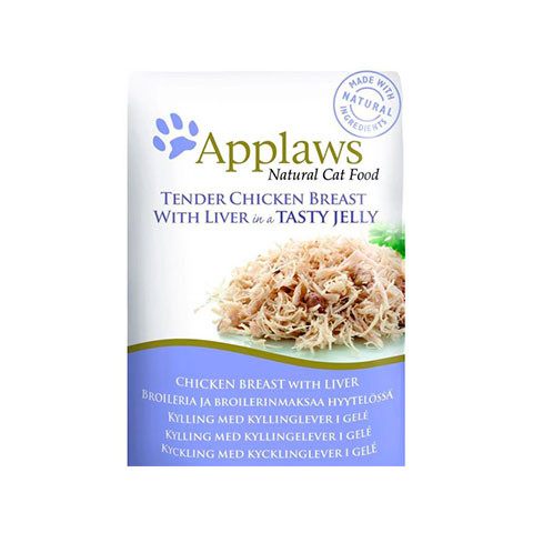 APPLAWS Cat pouch chicken with liver in jelly консервы для кошек кусочки курицы с печенью в желе