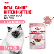Royal Canin Kitten Корм консервированный специально для котят в период второй фазы роста до 12 месяцев, соус