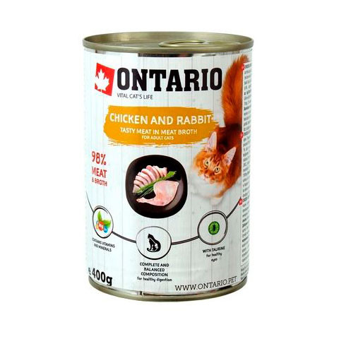 ONTARIO консервы для кошек курица и кролик