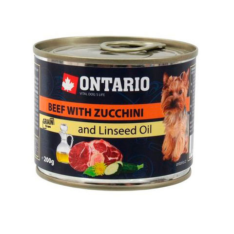 ONTARIO консервы для собак говядина и цукини