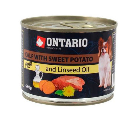 ONTARIO консервы для собак телятина и батат