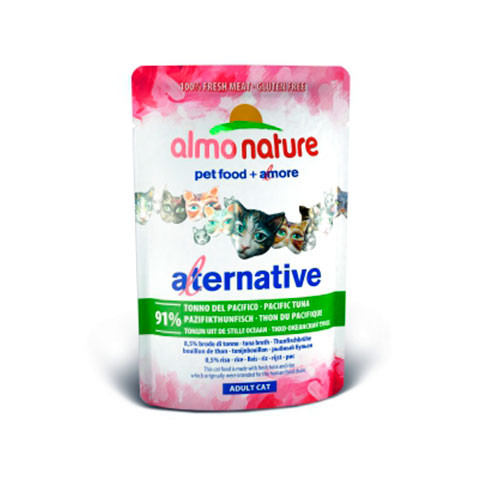 ALMO NATURE CLASSIC Alternative пауч для кошек 91% мяса тихоокеанский тунец
