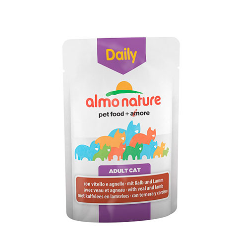ALMO NATURE DAILYMENU консервы для кошек меню с телятиной и ягненком
