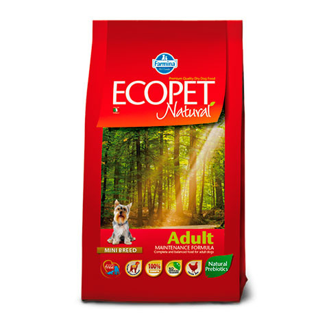 FARMINA Ecopet Natural Adult Mini корм сухой для взрослых собак мелких пород, курица