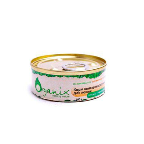 ORGANIX консервы для кошек говядина с перепелкой