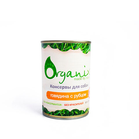 ORGANIX консервы для собак говядина с рубцом