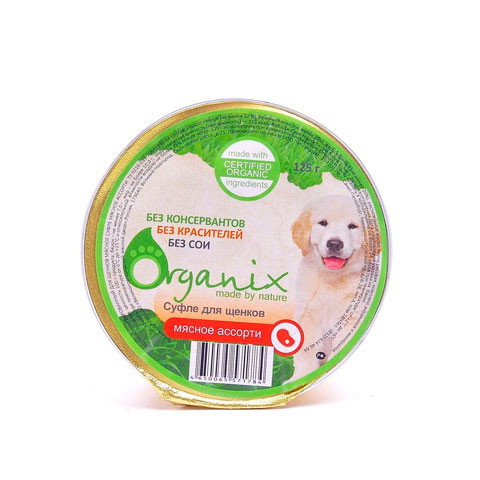 ORGANIX мясное суфле для щенков мясное ассорти