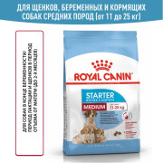 Royal Canin Medium Starter Mother & Babydog Корм для щенков средних размеров до 2-х месяцев, беременных и кормящих сук