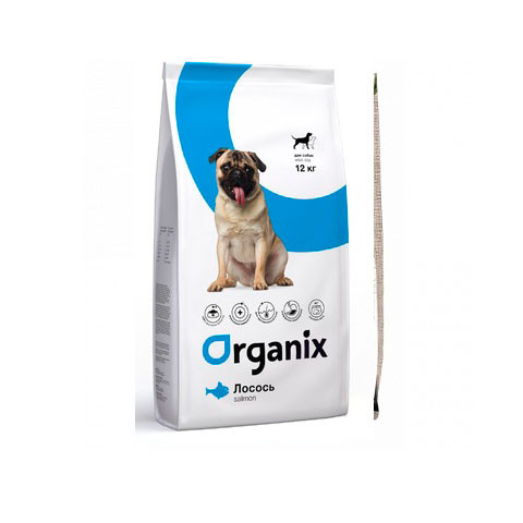 ORGANIX Adult Dog Salmon корм сухой для собак со свежим лососем и рисом