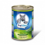 Prevital корм консервированный для стерилизованных кошек с птицей в соусе