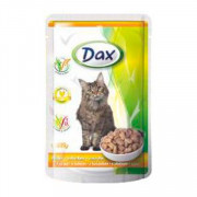 Dax Cat корм консервированный для взрослых кошек с курицей в соусе
