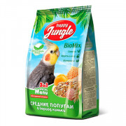 Happy Jungle корм для средних попугаев при линьке