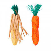 TRIXIE набор игрушек для грызунов морковь и кукуруза сизаль