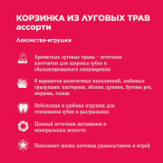 Little One корзинка из луговых трав с наполнением для грызунов. ассорти пастернак цукини морковь яблоко бутоны роз тыква