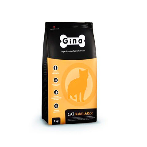 Gina Cat Rabbit and Rice Denmark корм сухой для кошек с нормальным уровнем активности кролик рис