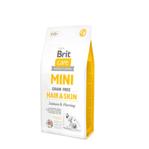 Brit Care Mini GF Hair and Skin корм беззерновой для собак мини-пород с шерстью требующей ухода