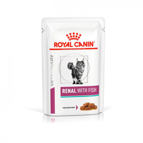 Royal Canin Renal feline with Fish консервы с рыбой для кошек при острой или хронической почечной недостаточности, пауч