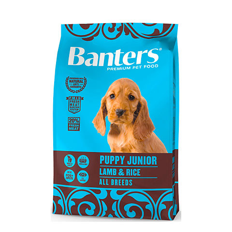 Banters корм для щенков ягненок с рисом