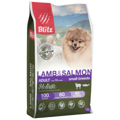 Blitz Holistic Lamb & Salmon Adult Dog Small Breeds (Grain Free) корм сухой беззерновой для взрослых собак мелких пород с ягненком и лососем